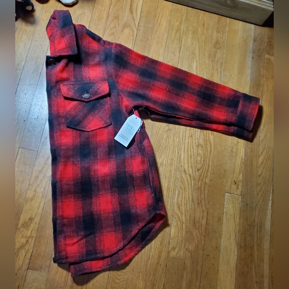 Time and Tru Red and Black Plaid Shacket - Picture 11 of 11